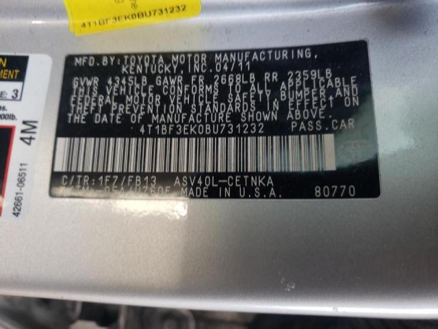 Photo 10 from auction – 2011 TOYOTA CAMRY BASE with VIN 4T1BF3EK0BU731232