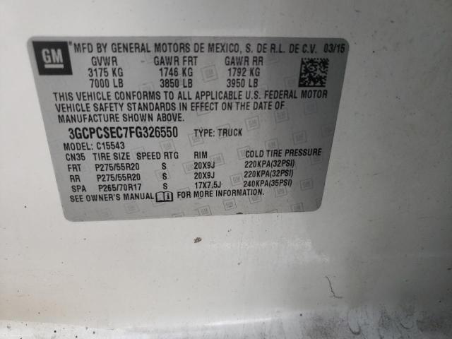 Photo 10 from auction – 2015 CHEVROLET SILVERADO with VIN 3GCPCSEC7FG326550