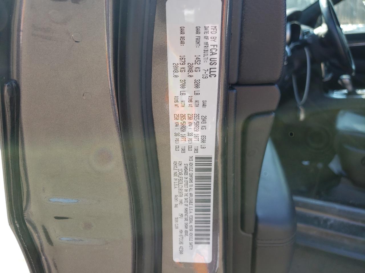 Photo 10 from auction – 2020 JEEP GRAND CHER with VIN 1C4RJFBG3LC101070