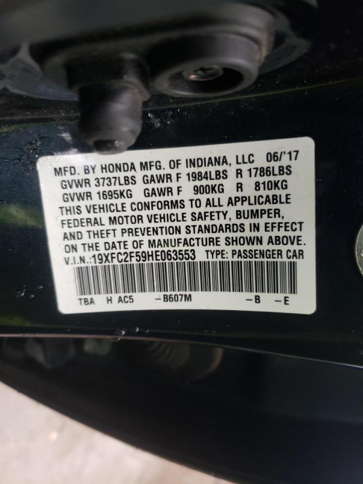 Photo 10 from auction – 2017 HONDA CIVIC LX with VIN 19XFC2F59HE063553