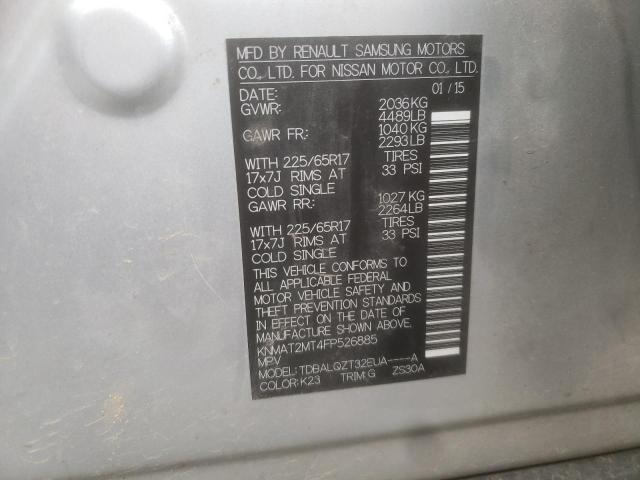 Zdjęcie 10 z aukcji – 2015 NISSAN ROGUE S z VIN KNMAT2MT4FP526885