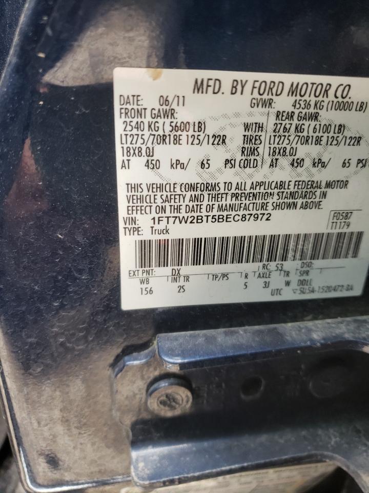 Photo 10 from auction – 2011 FORD F250 SUPER with VIN 1FT7W2BT5BEC87972