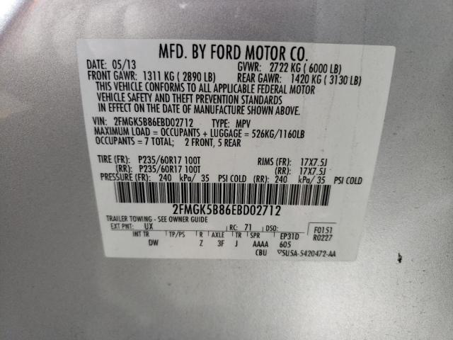 Photo 10 from auction – 2014 FORD FLEX SE with VIN 2FMGK5B86EBD02712