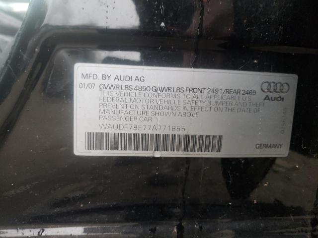 Photo 10 from auction – 2007 AUDI A4 with VIN WAUDF78E77A171855
