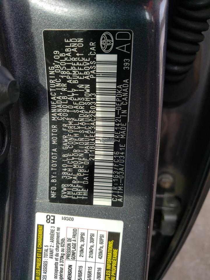 Foto 10 de la subasta – 2010 TOYOTA COROLLA BA con VIN 2T1BU4EE3AC260313