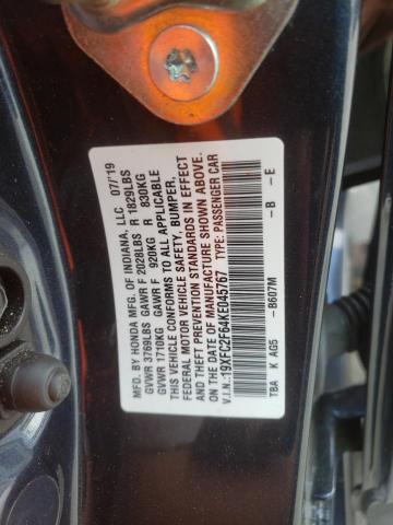 Photo 10 from auction – 2019 HONDA CIVIC LX with VIN 19XFC2F64KE045767