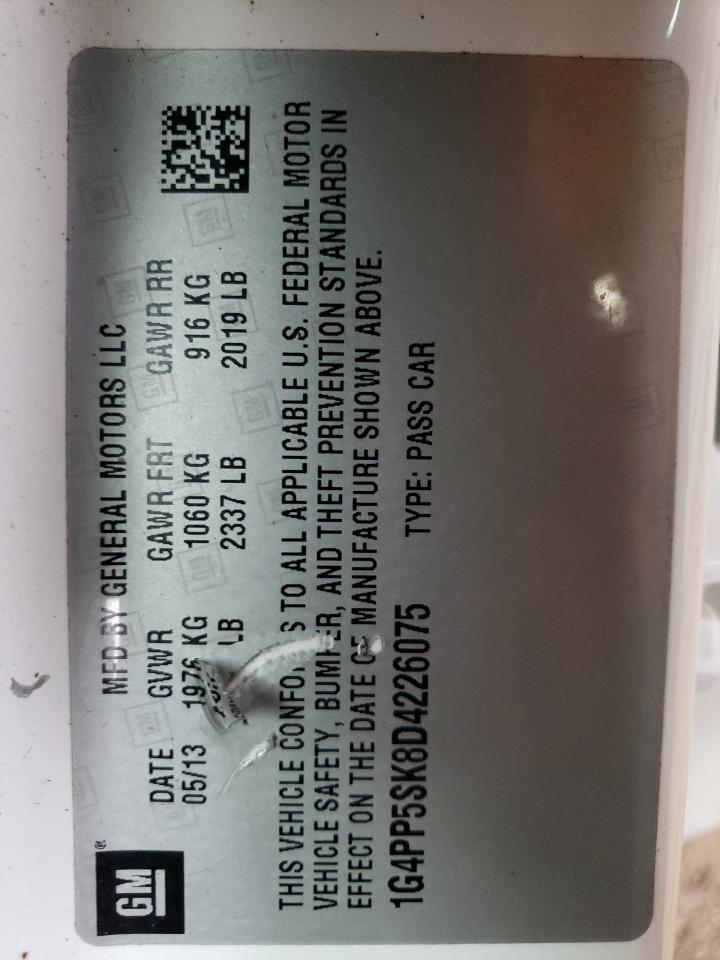 Photo 10 from auction – 2013 BUICK VERANO with VIN 1G4PP5SK8D4226075