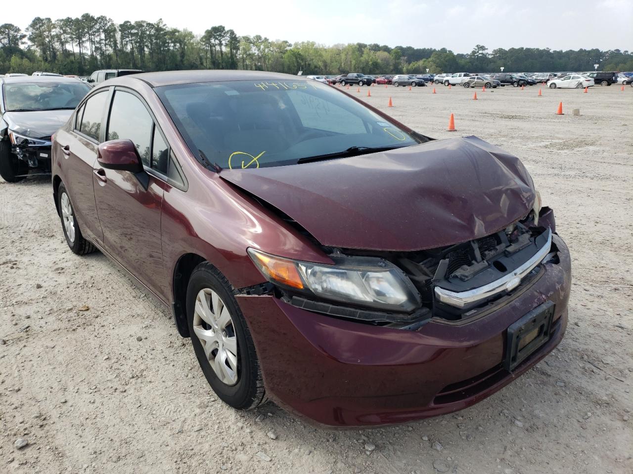 HONDA CIVIC LX 2012 with VIN 19XFB2F51CE320927 - Photo from auction