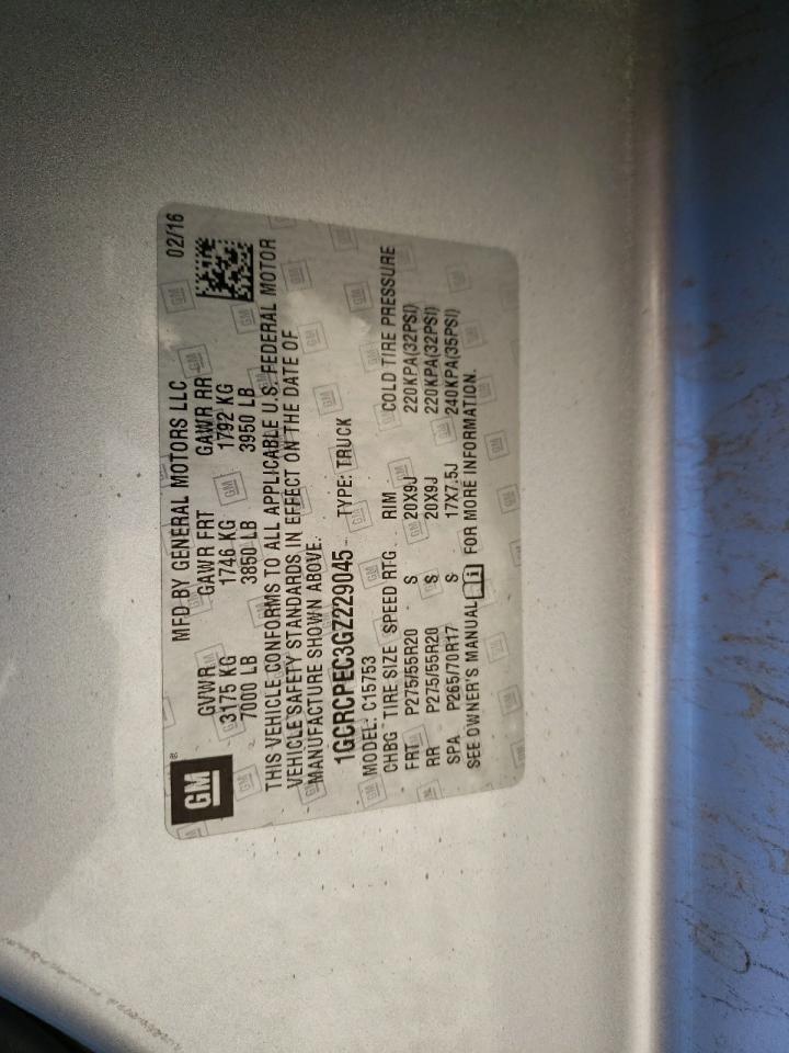 Photo 10 from auction – 2016 CHEVROLET SILVERADO with VIN 1GCRCPEC3GZ229045