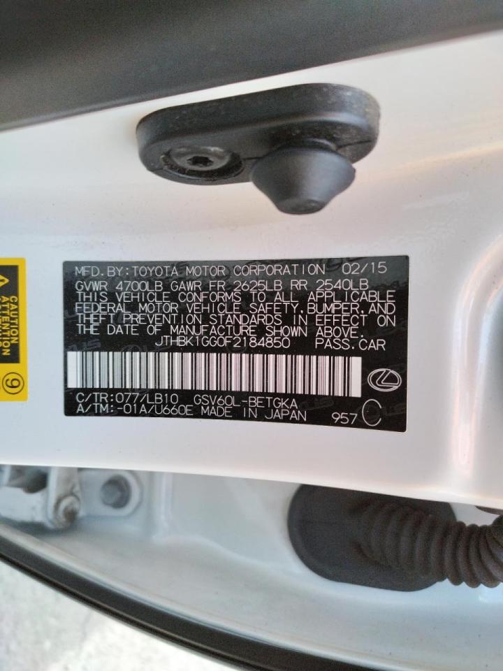 Photo 10 from auction – 2015 LEXUS ES 350 with VIN JTHBK1GG0F2184850
