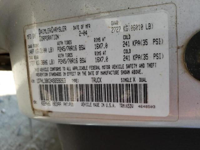 Photo 10 from auction – 2004 DODGE DAKOTA QUA with VIN 1D7HL38K24S659263