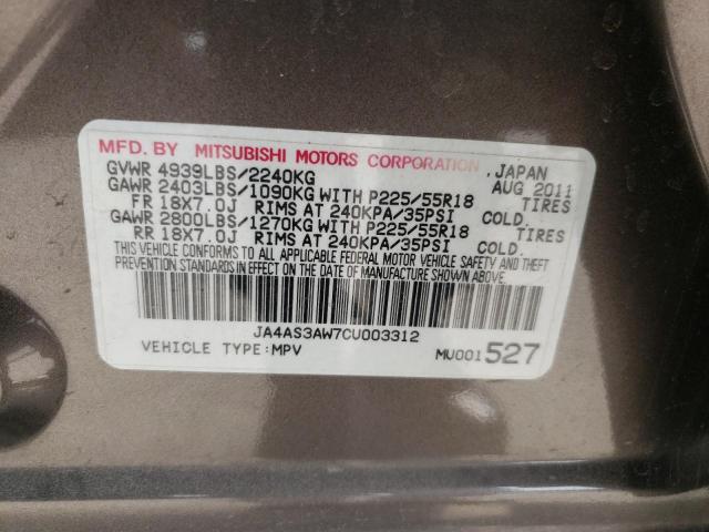 Photo 10 from auction – 2012 MITSUBISHI OUTLANDER with VIN JA4AS3AW7CU003312