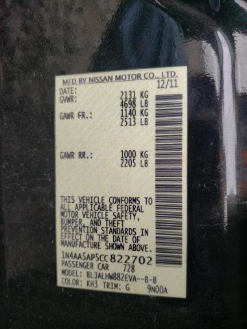 Photo 10 from auction – 2012 NISSAN MAXIMA S with VIN 1N4AA5AP5CC822702