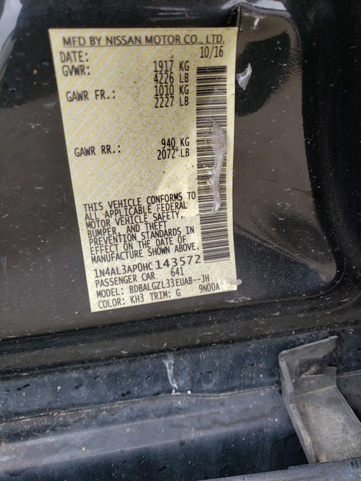 Photo 10 from auction – 2017 NISSAN ALTIMA 2.5 with VIN 1N4AL3AP0HC143572