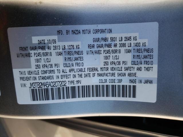 Photo 10 from auction – 2010 MAZDA CX-9 with VIN JM3TB2MA6A0207202