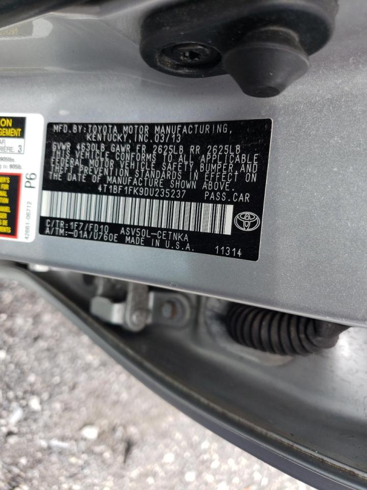 Photo 10 from auction – 2013 TOYOTA CAMRY L with VIN 4T1BF1FK9DU235237