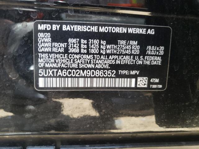 Photo 10 from auction – 2021 BMW X5 XDRIVE4 with VIN 5UXTA6C02M9D86352