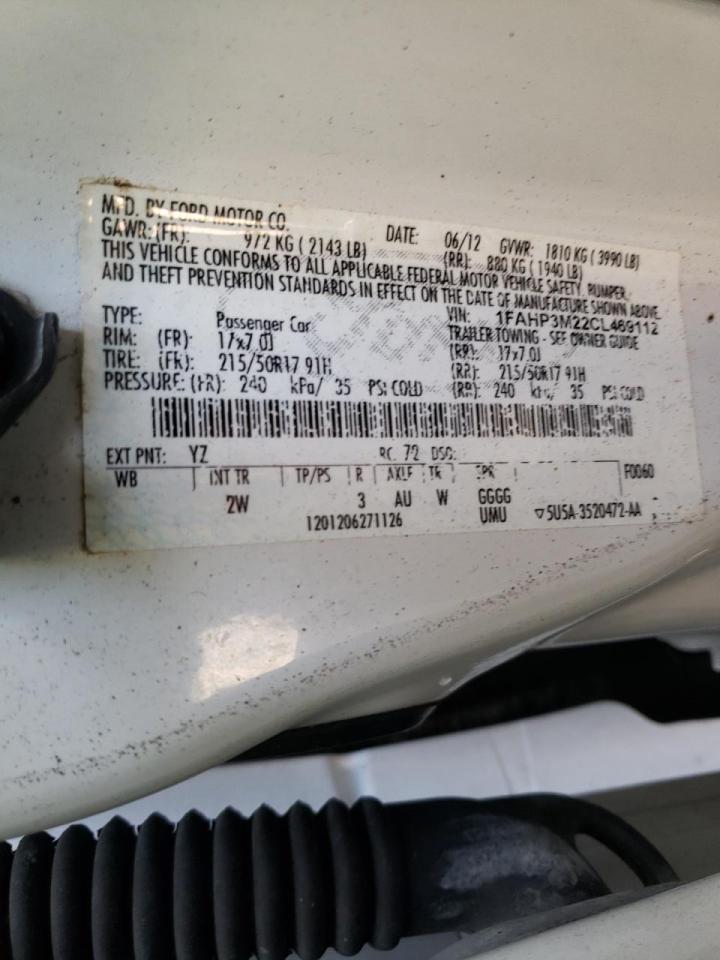 Photo 10 from auction – 2012 FORD FOCUS SEL with VIN 1FAHP3M22CL469112