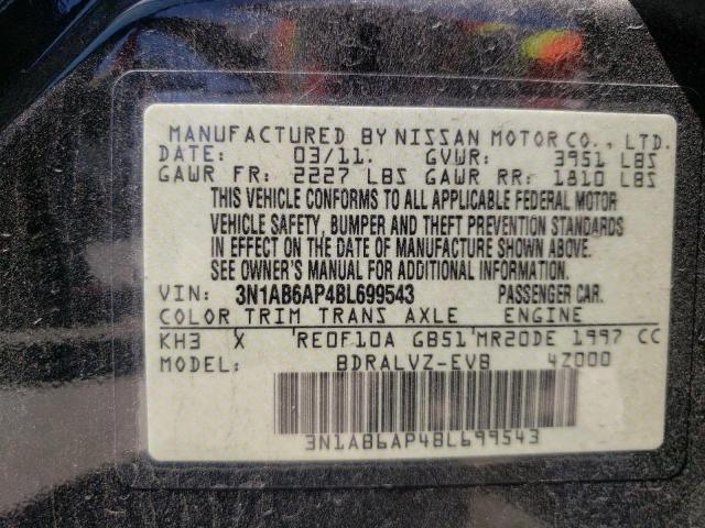 Photo 10 from auction – 2011 NISSAN SENTRA 2.0 with VIN 3N1AB6AP4BL699543