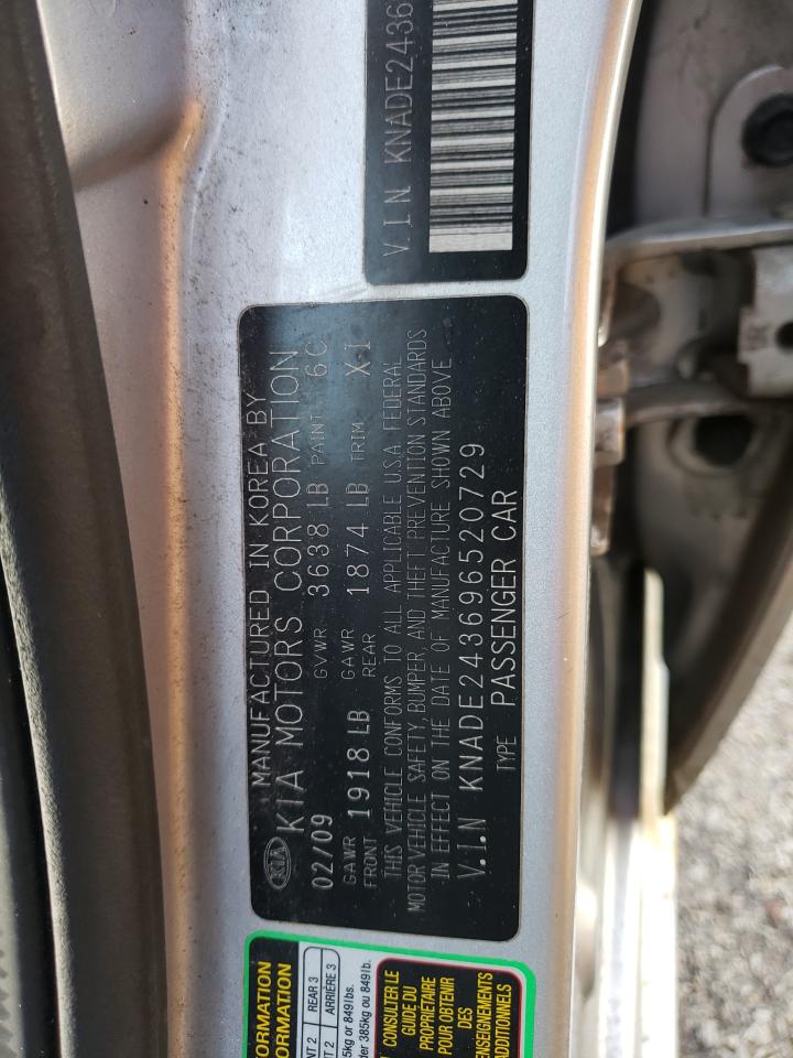 Photo 10 from auction – 2009 KIA RIO 5 SX with VIN KNADE243696520729