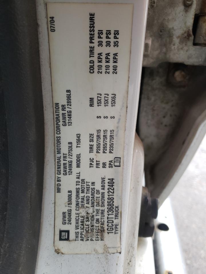 Photo 10 from auction – 2005 CHEVROLET COLORADO with VIN 1GCDT136858122404