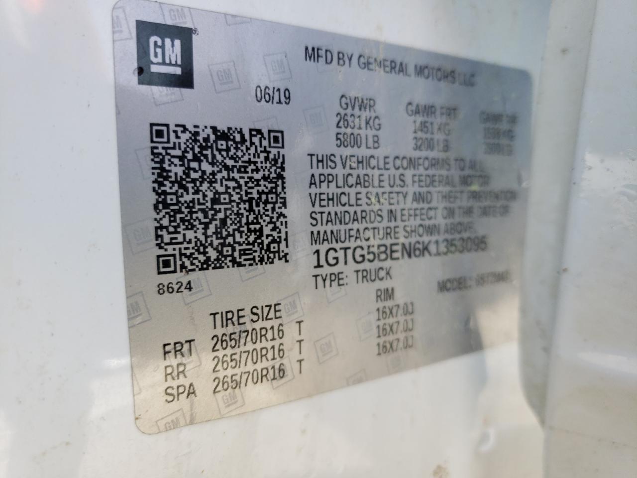 Photo 10 from auction – 2019 GMC CANYON with VIN 1GTG5BEN6K1353095