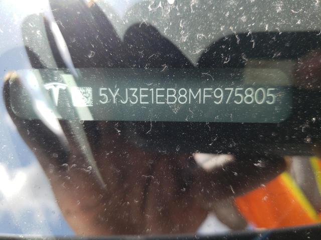 Photo 10 from auction – 2021 TESLA MODEL 3 with VIN 5YJ3E1EB8MF975805