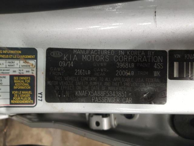 Photo 10 from auction – 2015 KIA FORTE EX with VIN KNAFX5A88F5343851