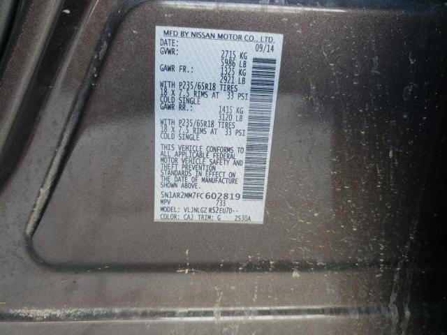 Photo 10 from auction – 2015 NISSAN PATHFINDER with VIN 5N1AR2MM7FC602819
