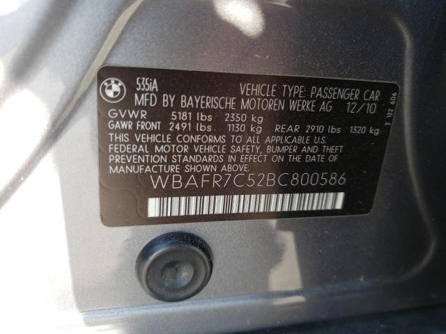 Photo 10 from auction – 2011 BMW 535 I with VIN WBAFR7C52BC800586