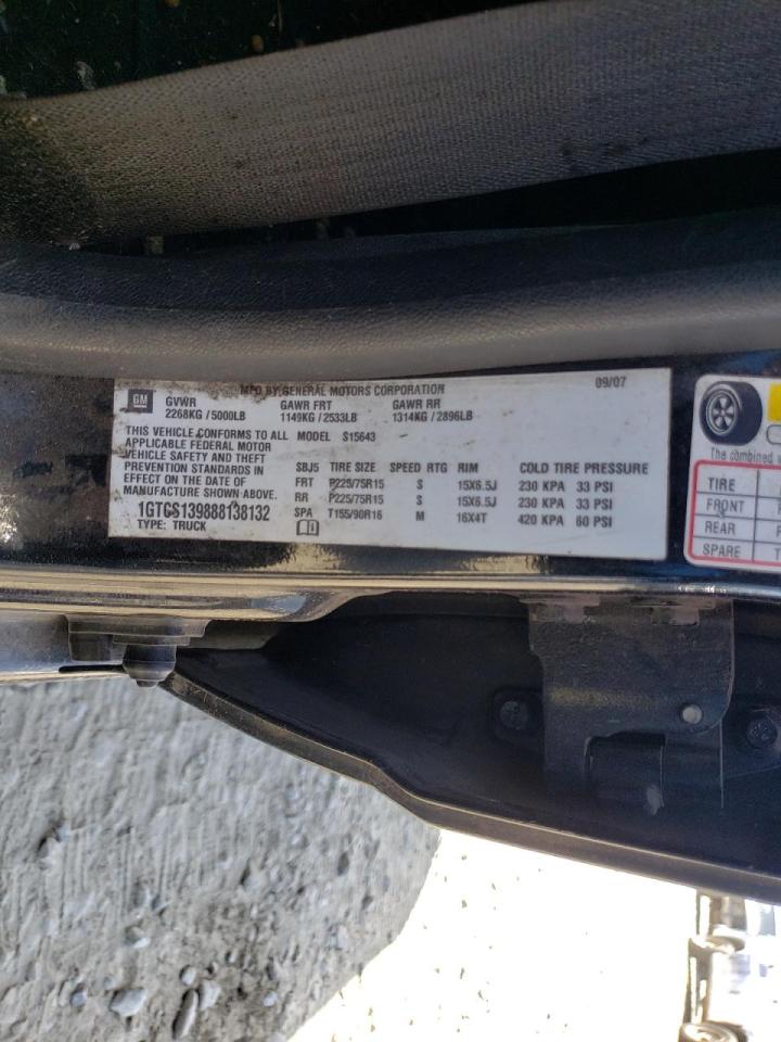 Photo 10 from auction – 2008 GMC CANYON with VIN 1GTCS139888138132