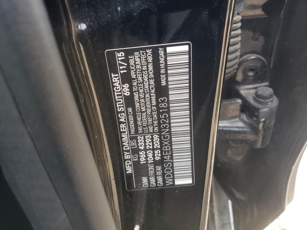 Photo 10 from auction – 2016 MERCEDES-BENZ CLA 250 with VIN WDDSJ4EBXGN325183