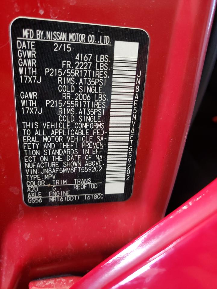 Photo 10 from auction – 2015 NISSAN JUKE S with VIN JN8AF5MV8FT559202