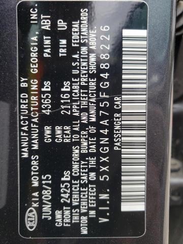 Photo 10 from auction – 2015 KIA OPTIMA EX with VIN 5XXGN4A75FG488226