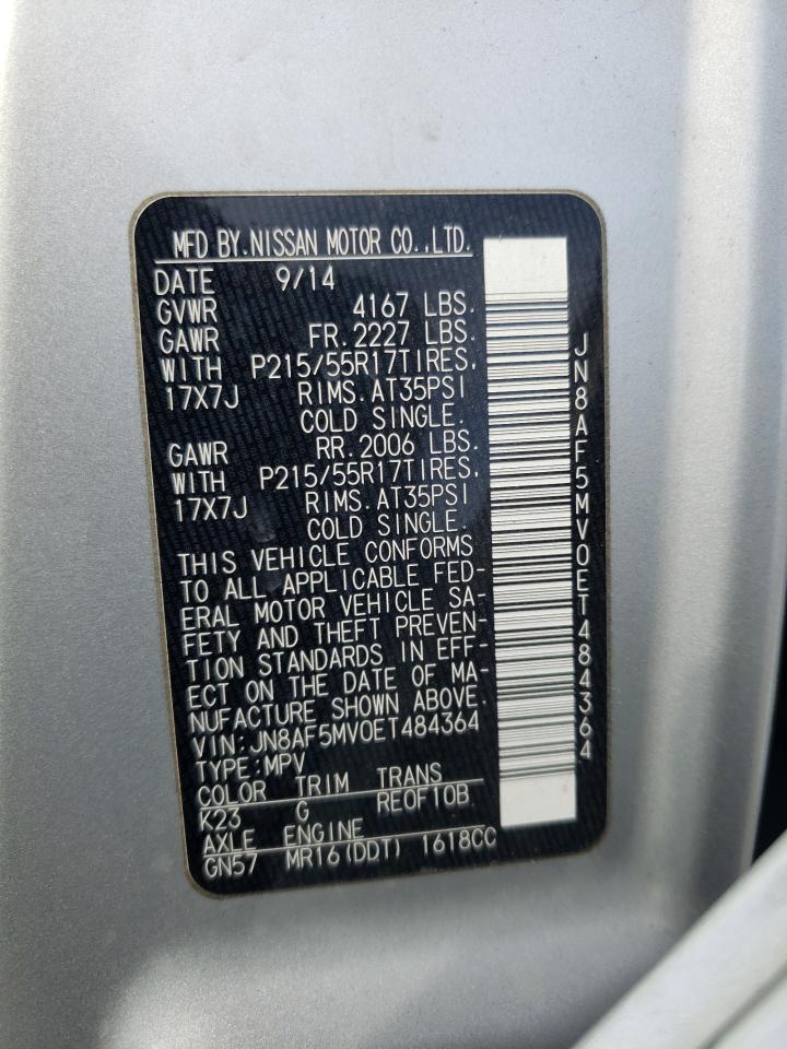 Photo 10 from auction – 2014 NISSAN JUKE S with VIN JN8AF5MV0ET484364