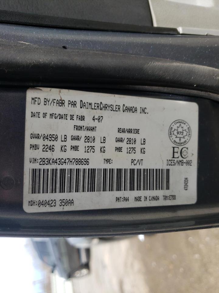 Photo 10 from auction – 2007 DODGE CHARGER SE with VIN 2B3KA43G47H788696
