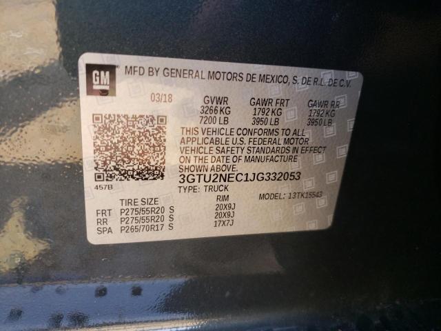 Photo 10 from auction – 2018 GMC SIERRA K15 with VIN 3GTU2NEC1JG332053