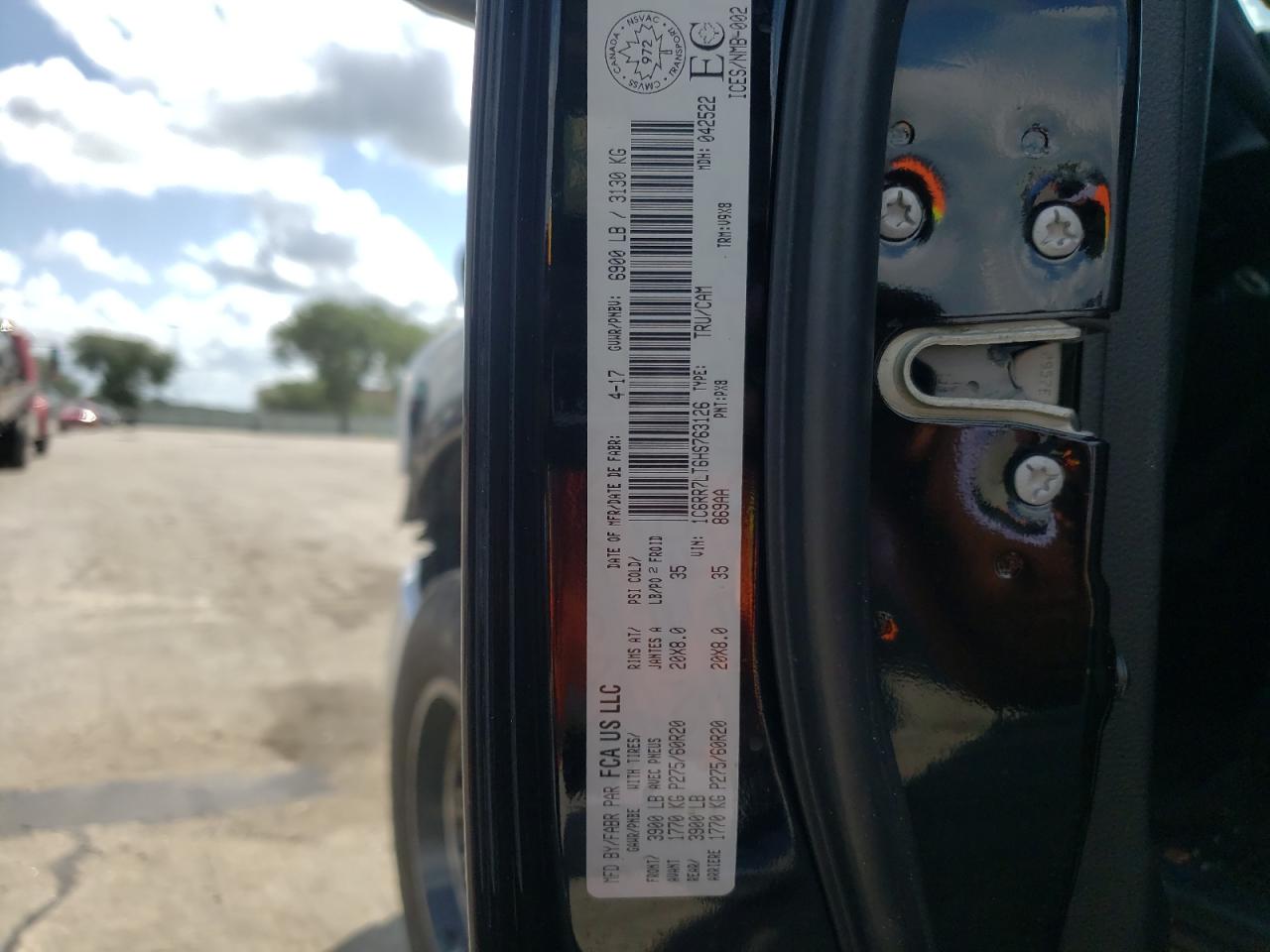 Photo 10 from auction – 2017 RAM 1500 SLT with VIN 1C6RR7LT6HS763126