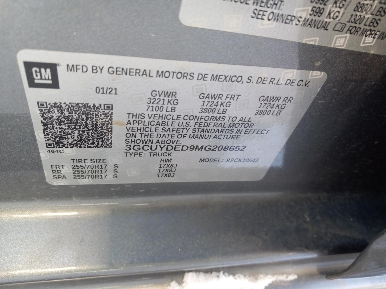 Photo 10 from auction – 2021 CHEVROLET SILVERADO with VIN 3GCUYDED9MG208652