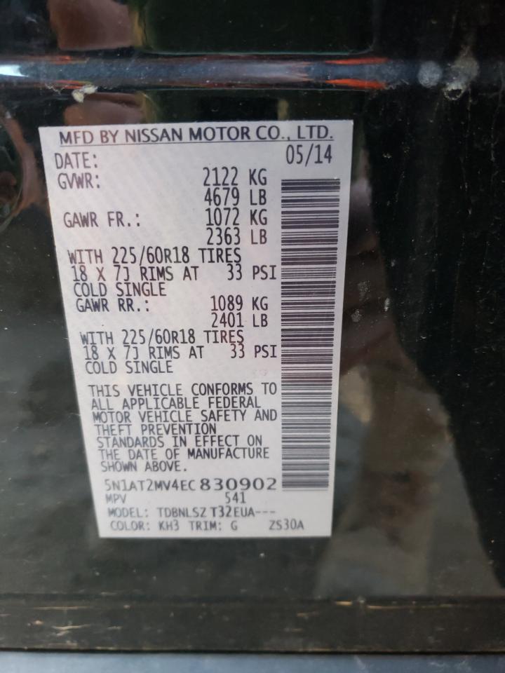 Photo 10 from auction – 2014 NISSAN ROGUE S with VIN 5N1AT2MV4EC830902