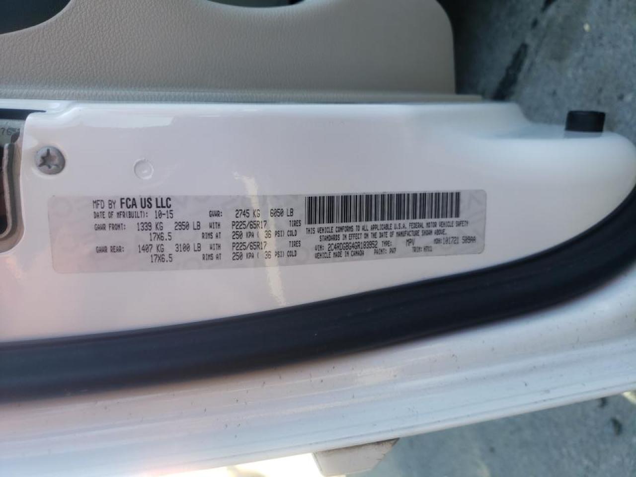 Photo 10 from auction – 2016 DODGE GRAND CARA with VIN 2C4RDGBG4GR183952