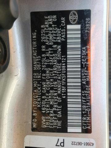 Photo 10 from auction – 2015 TOYOTA CAMRY LE with VIN 4T1BF1FK5FU984121