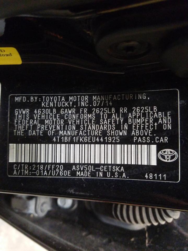 Photo 10 from auction – 2014 TOYOTA CAMRY L with VIN 4T1BF1FK6EU441925