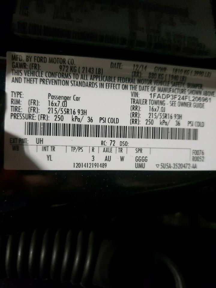 Photo 10 from auction – 2015 FORD FOCUS SE with VIN 1FADP3F24FL206961