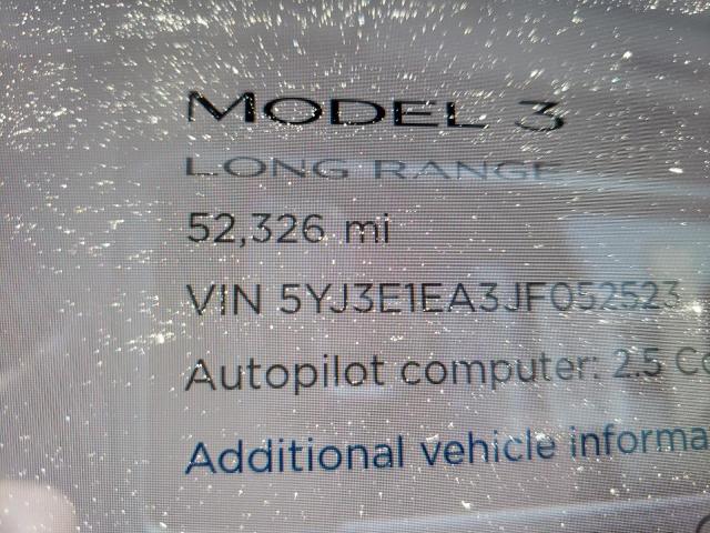 Photo 8 from auction – 2018 TESLA MODEL 3 with VIN 5YJ3E1EA3JF052523