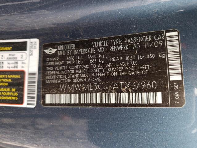 Photo 10 from auction – 2010 MINI COOPER CLU with VIN WMWML3C52ATX37960