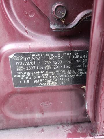 Photo 10 from auction – 2005 HYUNDAI SONATA GL with VIN KMHWF25S15A168564