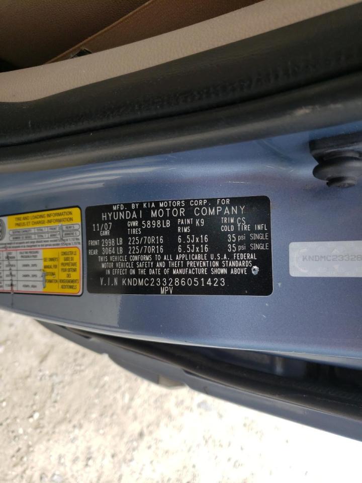 Photo 10 from auction – 2008 HYUNDAI ENTOURAGE with VIN KNDMC233286051423