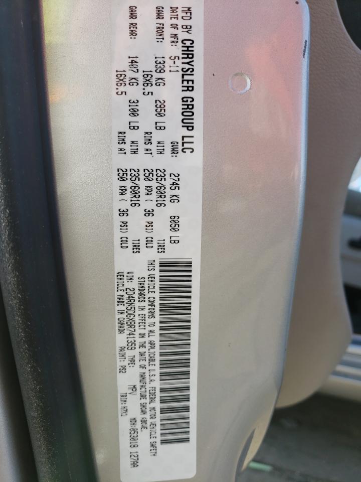 Photo 10 from auction – 2011 DODGE GRAND CARA with VIN 2D4RN5DGXBR741359