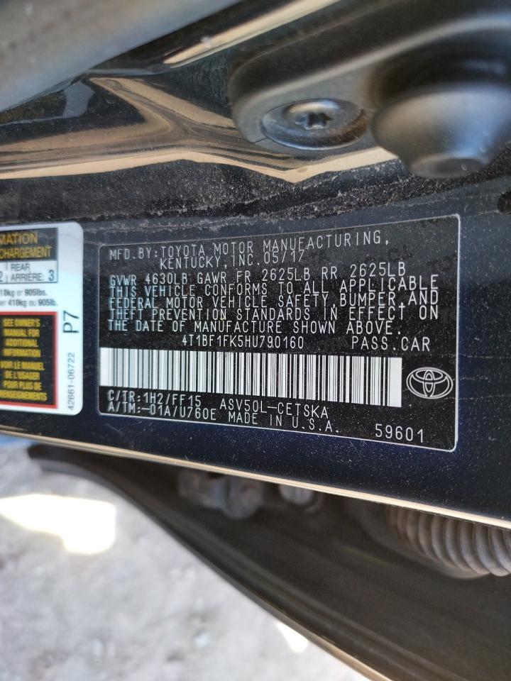 Photo 10 from auction – 2017 TOYOTA CAMRY LE with VIN 4T1BF1FK5HU790160